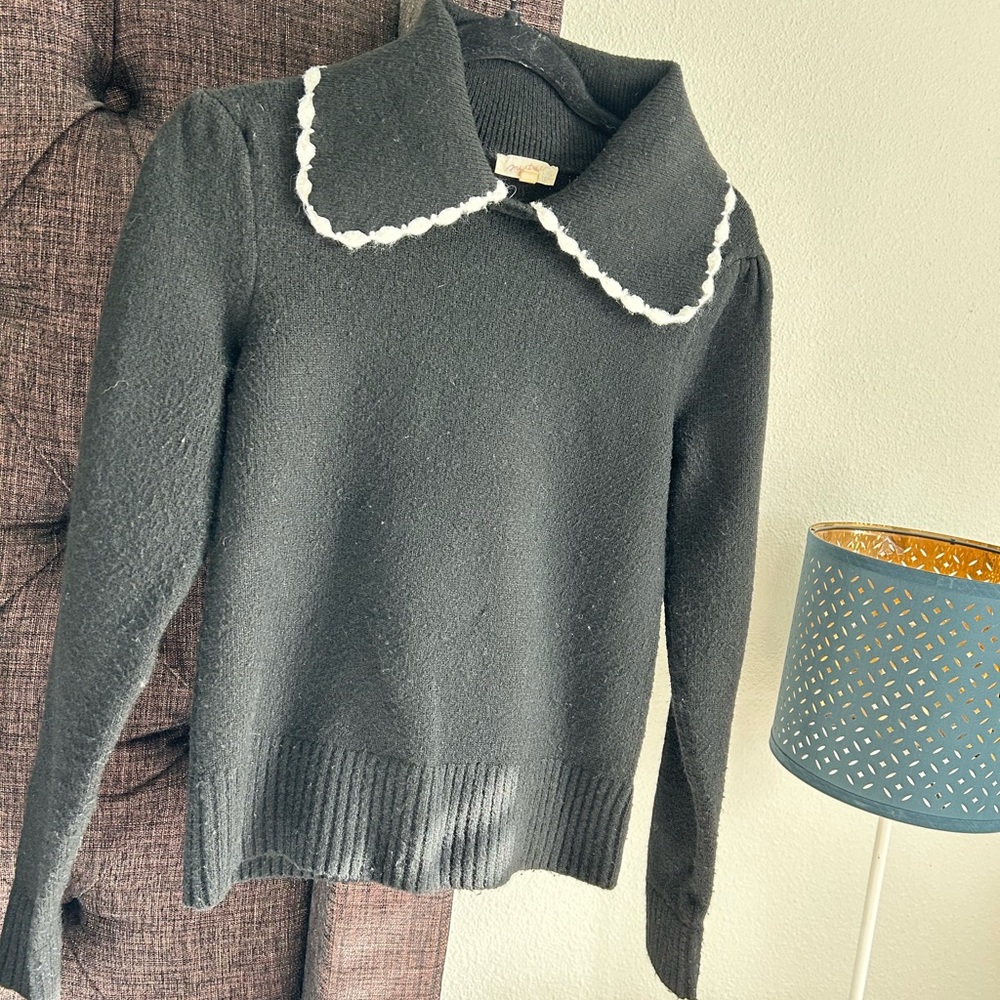 Mystree Black Sweater with White Trim